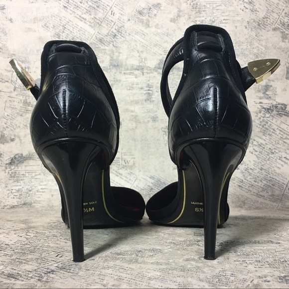 Charles Jourdan Paris Raven Ankle Strap Black Pump - Picture 5 of 15
